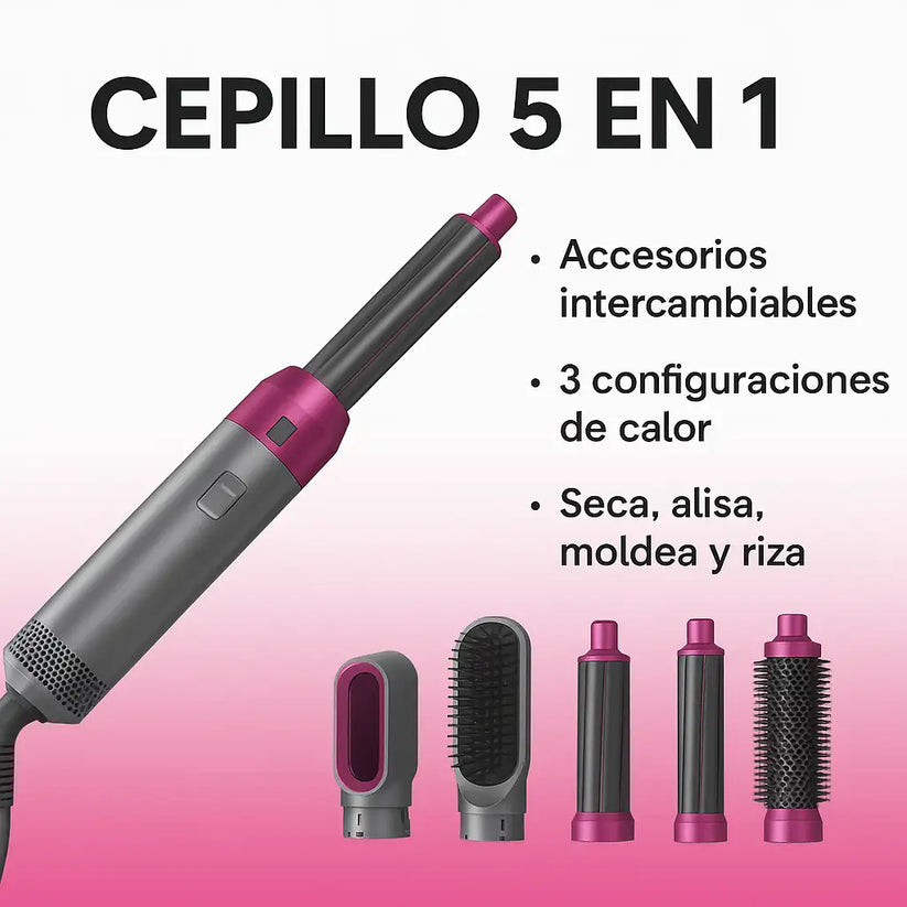 Cepillo 5 en 1 Eléctrico Secador